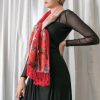 Autumn Leaves on Silk and Cashmere Scarf/Shawl - Image 4